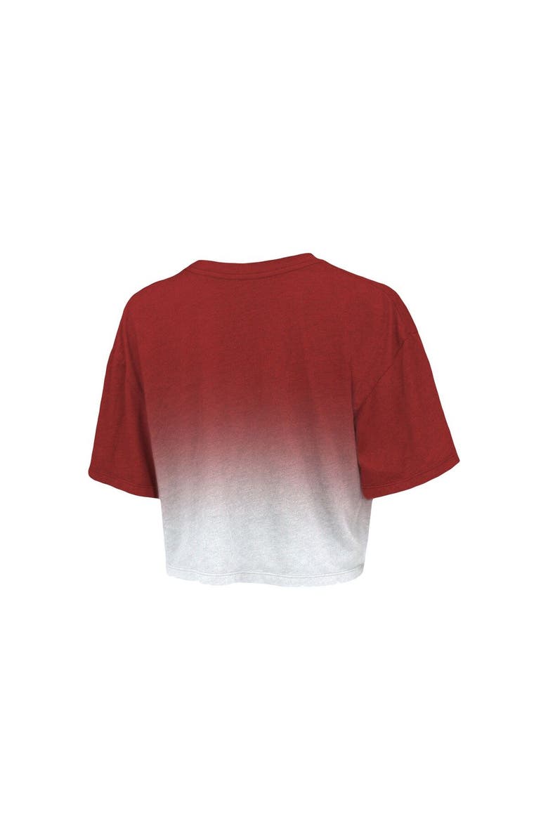 Majestic Threads Women's Majestic Threads Red/White Chicago Bulls Repeat Dip-Dye Cropped T-Shirt, Alternate, color, Red