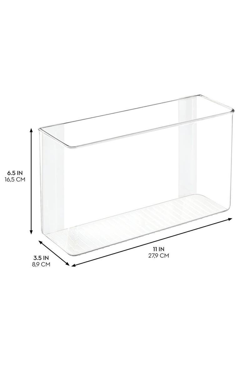 iDesign Adhesive Organizer Bin for Kitchen - Set of 4 - Clear, Alternate, color, Clear