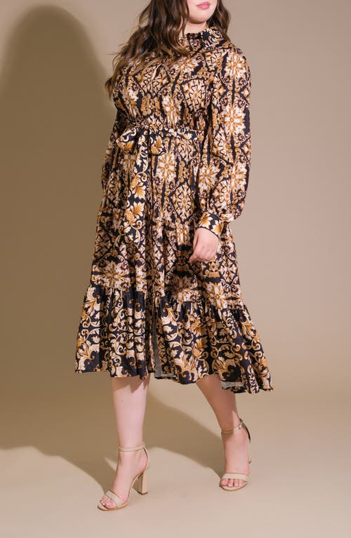 FLYING TOMATO FLYING TOMATO GEOMETRIC FLORAL SHIRTDRESS