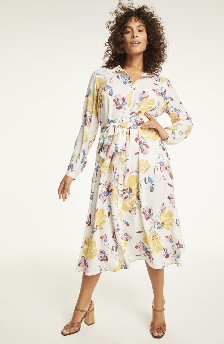 Halogen<sup>®</sup> Long Sleeve Midi Shirtdress, Alternate, color,