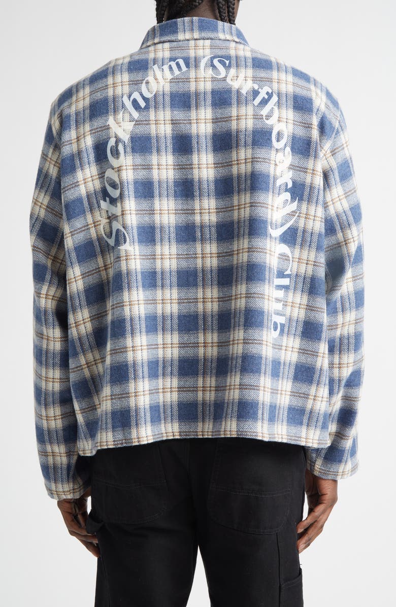STOCKHOLM SURFBOARD CLUB Club Plaid Overshirt, Alternate, color, Blue Check