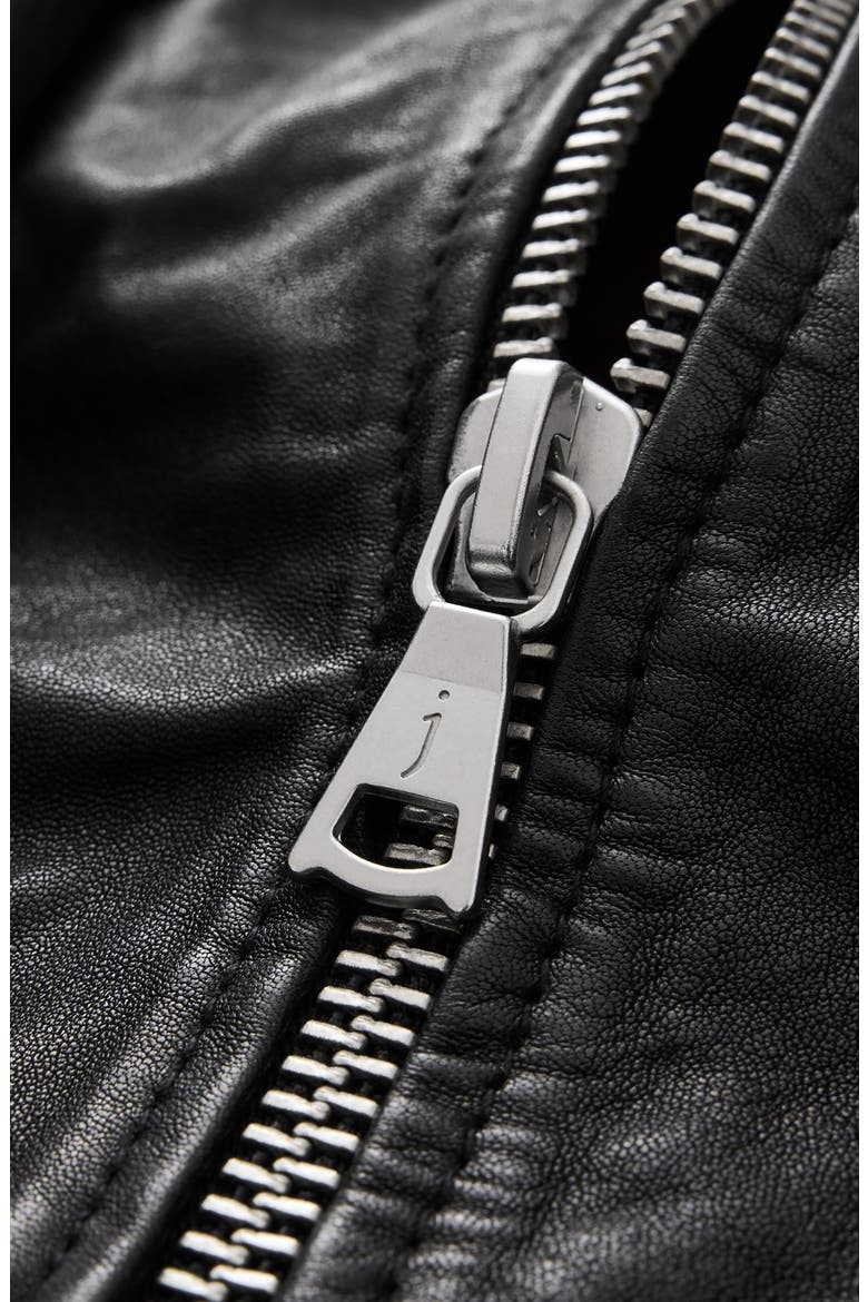 Jared Leather Racer Jacket, Alternate, color, BLACK