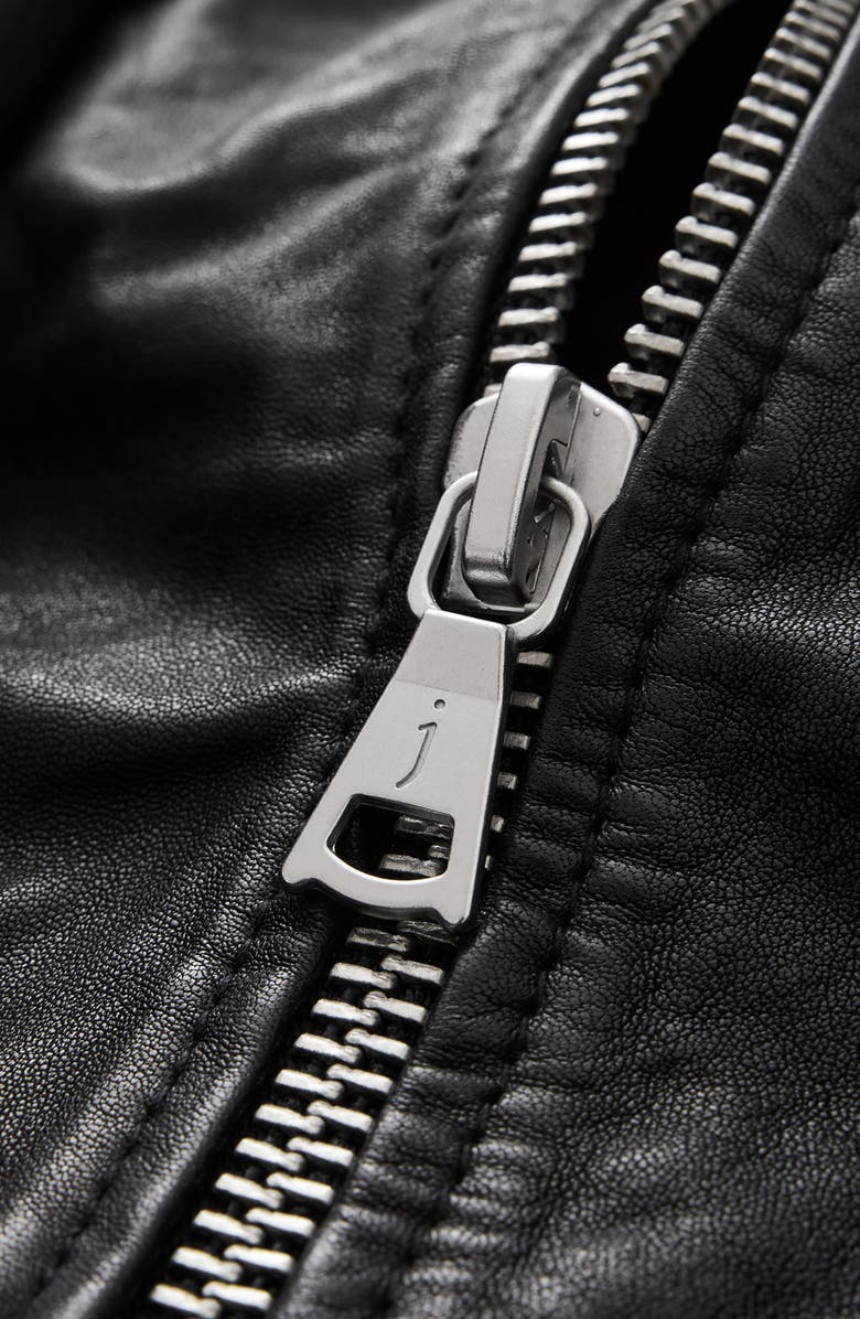 John Varvatos Jared Leather Racer Jacket, Alternate, color, Black