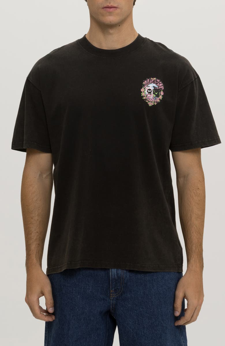 Maui & Sons x Pabst Blue Ribbon Shark Can Graphic T-Shirt, Main, color, Black