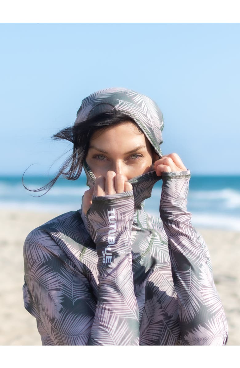 TUTUBLUE Women's Hooded Pullover Rash Guard Swim Top - UPF 50+, Alternate, color, Light Gray