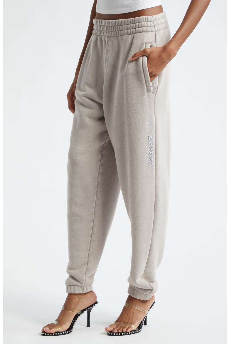 Flame Logo Cotton French Terry Sweatpants, Alternate, color, 230A WASHED OYSTER