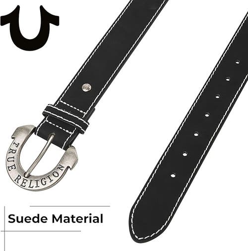 True Religion Belt With Horseshoe Buckle In Black