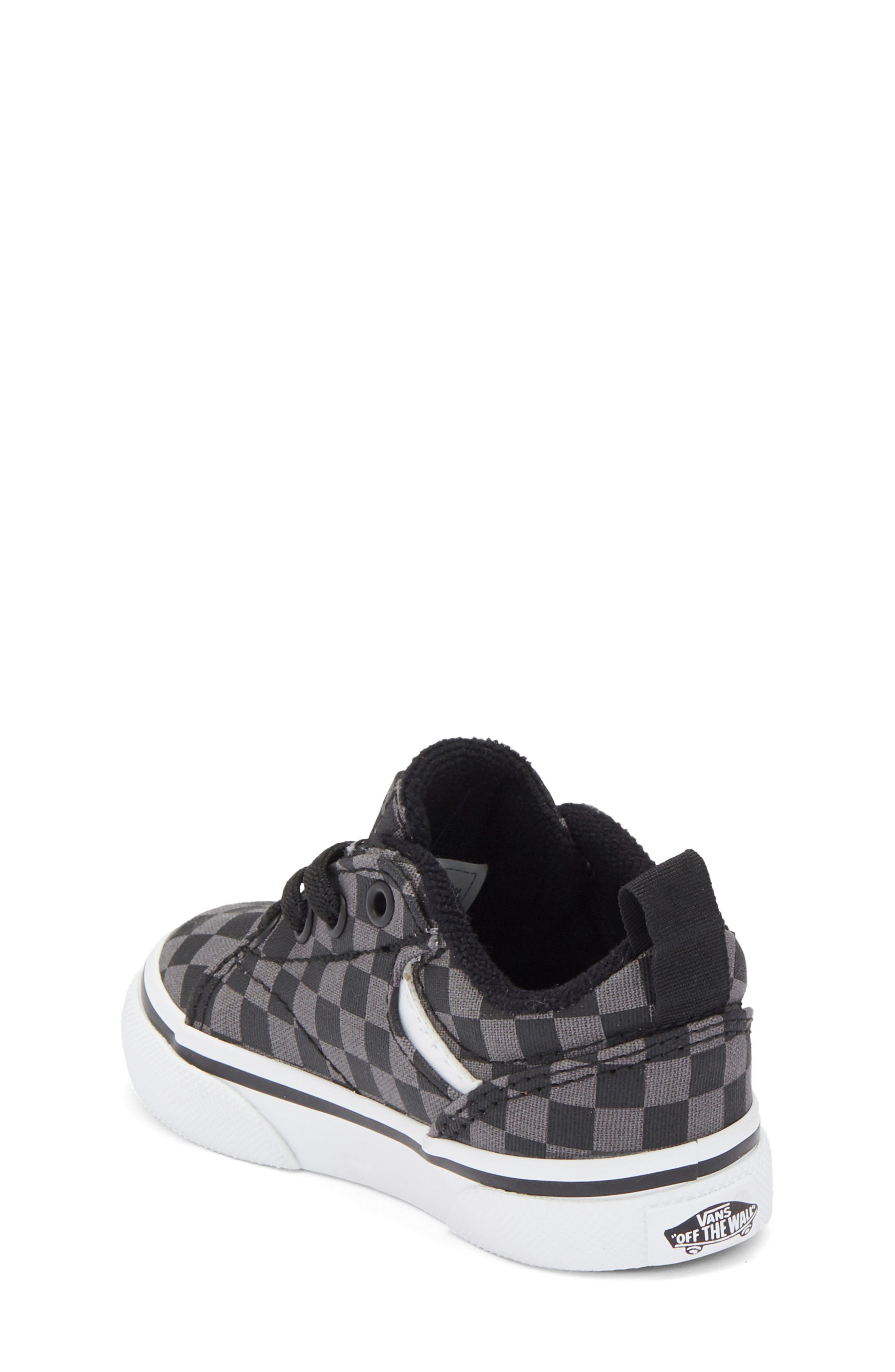 Vans Kids' Seldan Slip-On Sneaker, Alternate, color, Checkerboard Black/Pewter