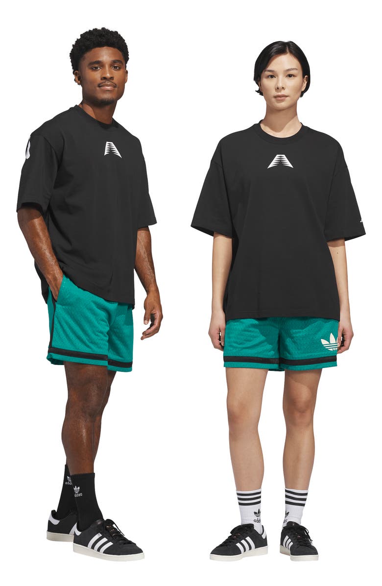 adidas Originals Warp Knit Mesh Basketball Shorts, Alternate, color, Equipment Green/ Black