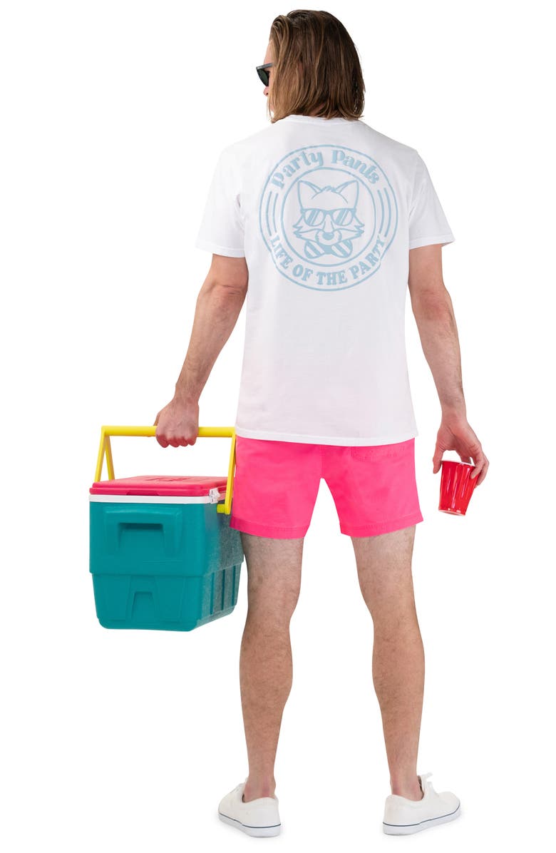 Party Pants Solid Vintage Volley Swim Shorts, Alternate, color, Pink