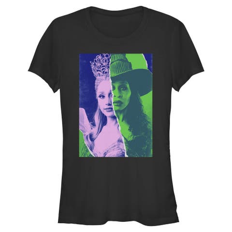 Junior's Wicked For Good Glinda and Elphaba Tonal Poster  Graphic T-Shirt
