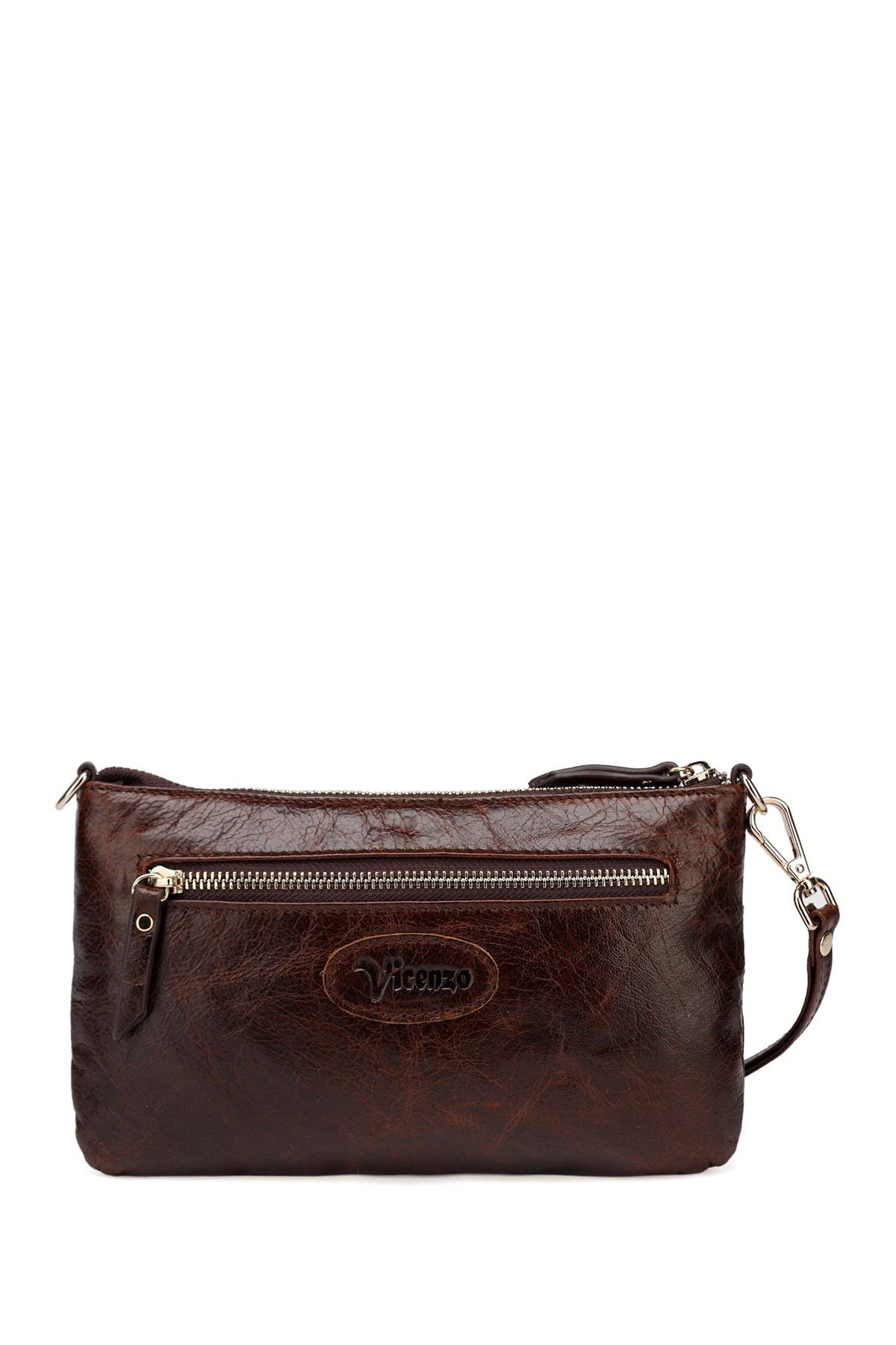 VICENZO LEATHER Maci Distressed Leather Crossbody Clutch, Alternate, color, 