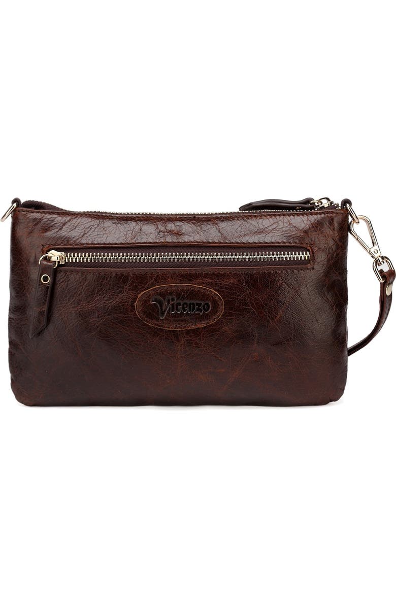 VICENZO LEATHER Maci Distressed Leather Crossbody Clutch, Alternate, color,