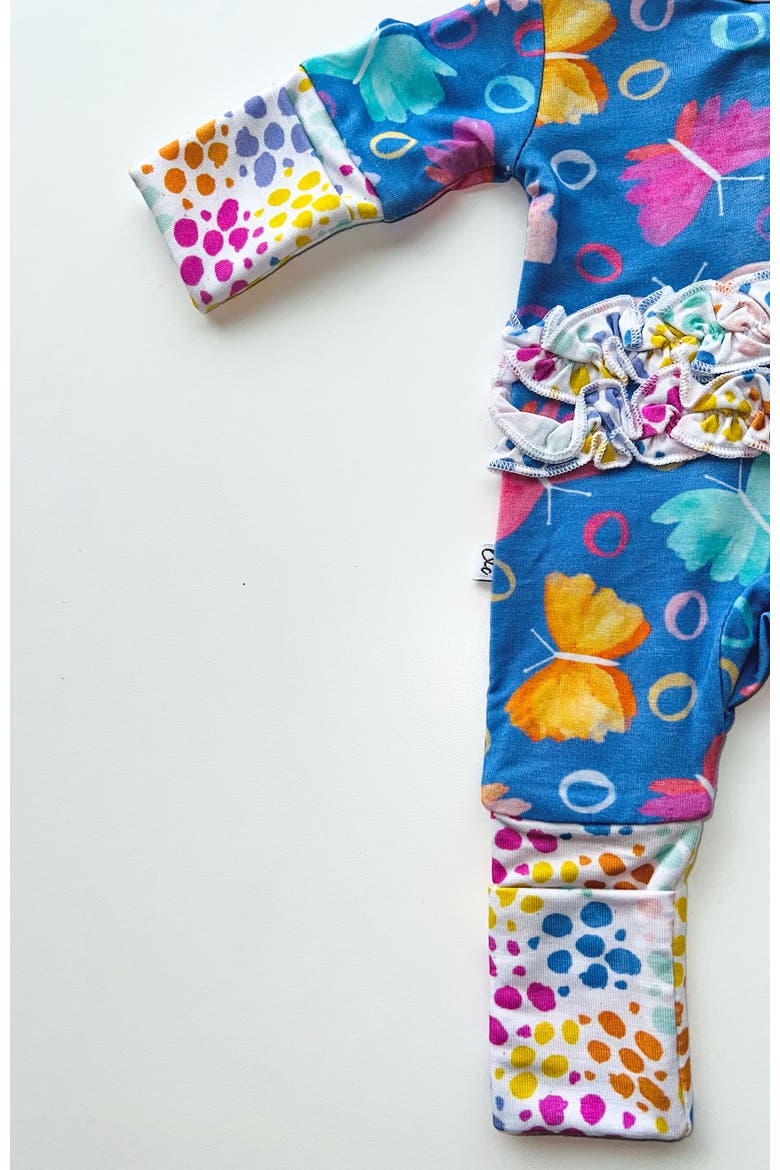 Korrie Ruffle Convertible Footie, Alternate, color, Butterflies