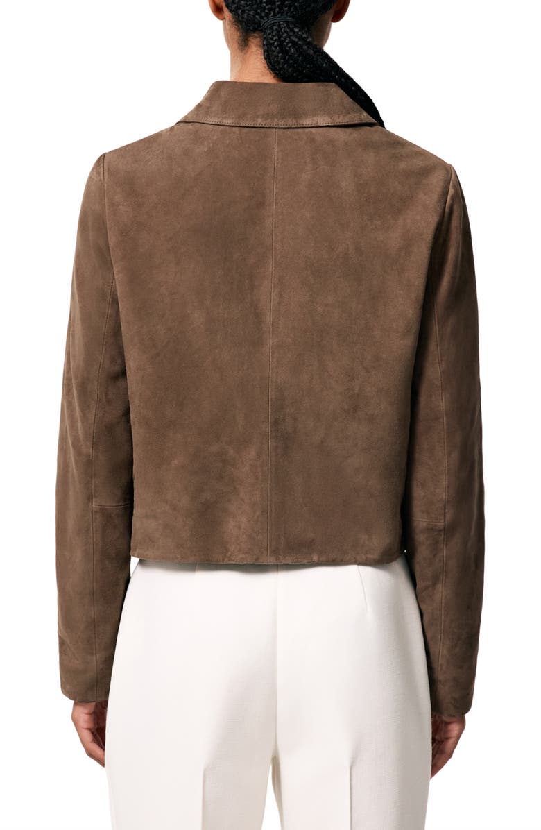 Reiss Drew Crop Suede Jacket, Alternate, color, Taupe Neutral