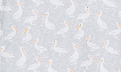 Johnston & Murphy Pelican Print Short Sleeve Button Down Shirt In Gray