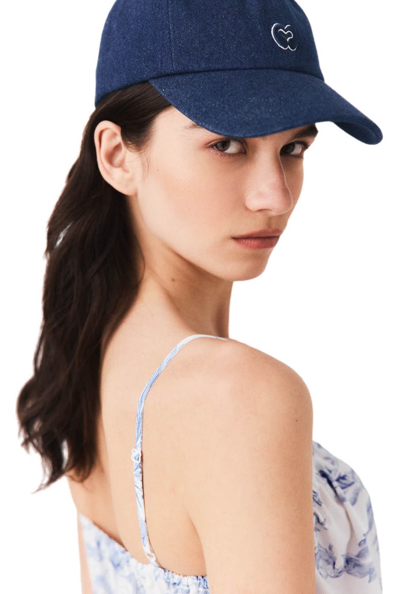 Raw denim cap with logo, Alternate, color, Marine blue