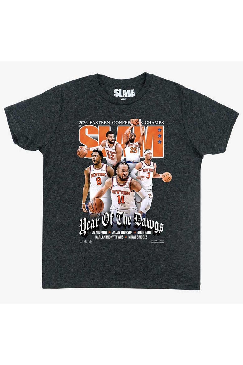 Youth SLAM Black New York Knicks 2026 NBA Eastern Conference Champions Cover T-Shirt, Main, color, Black