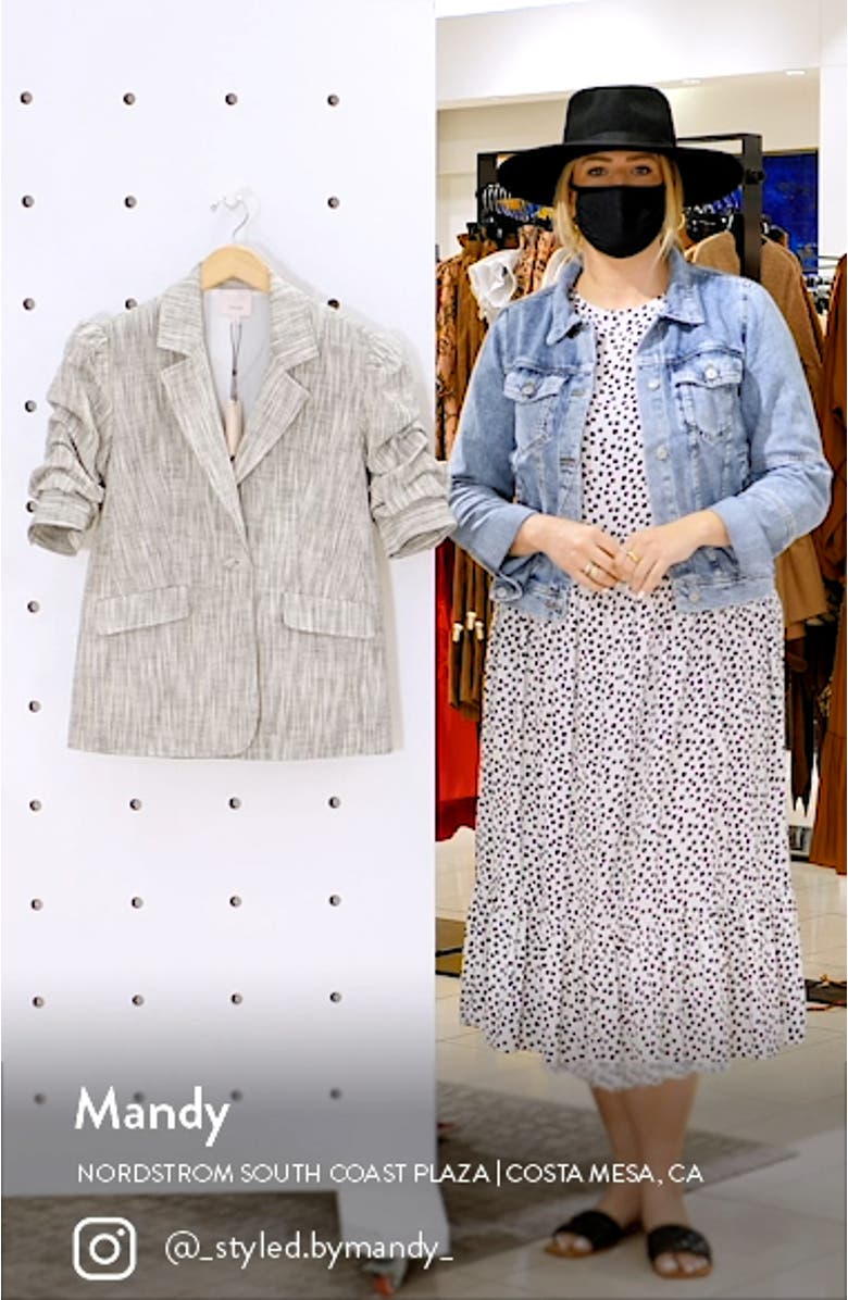 Lena Tweed Ruched Sleeve Jacket, sales video thumbnail