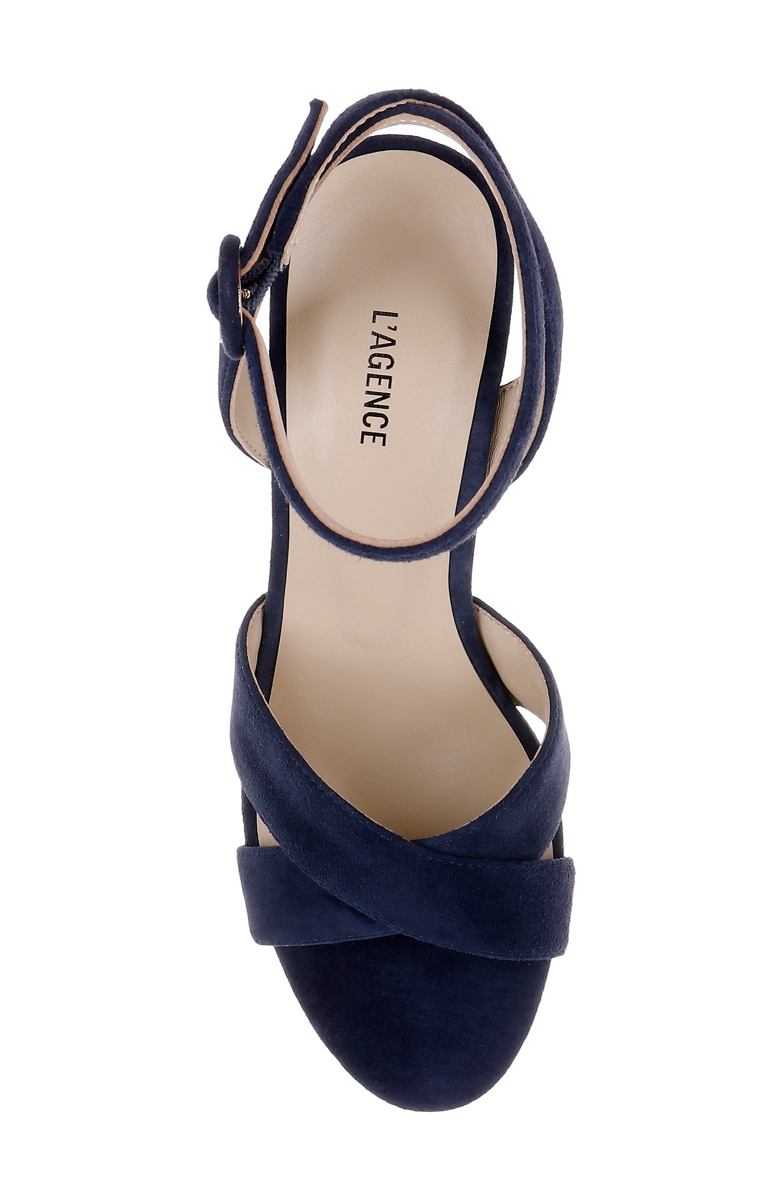 Sandrine Ankle Strap Platform Sandal, Alternate, color, MIDNIGHT SUEDE