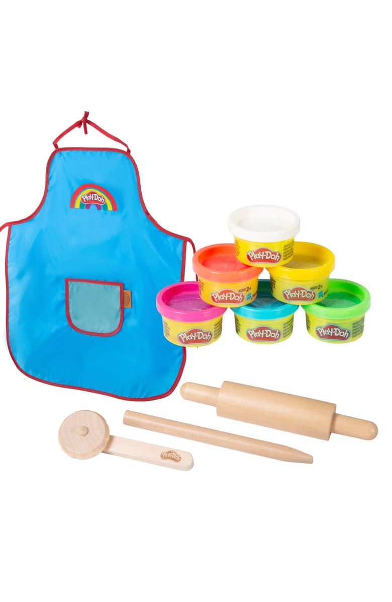 PLAY-DOH Sustainable Set 6 Colors, Apron, Wooden Tools, Mold Kit, Main, color, Multicolored