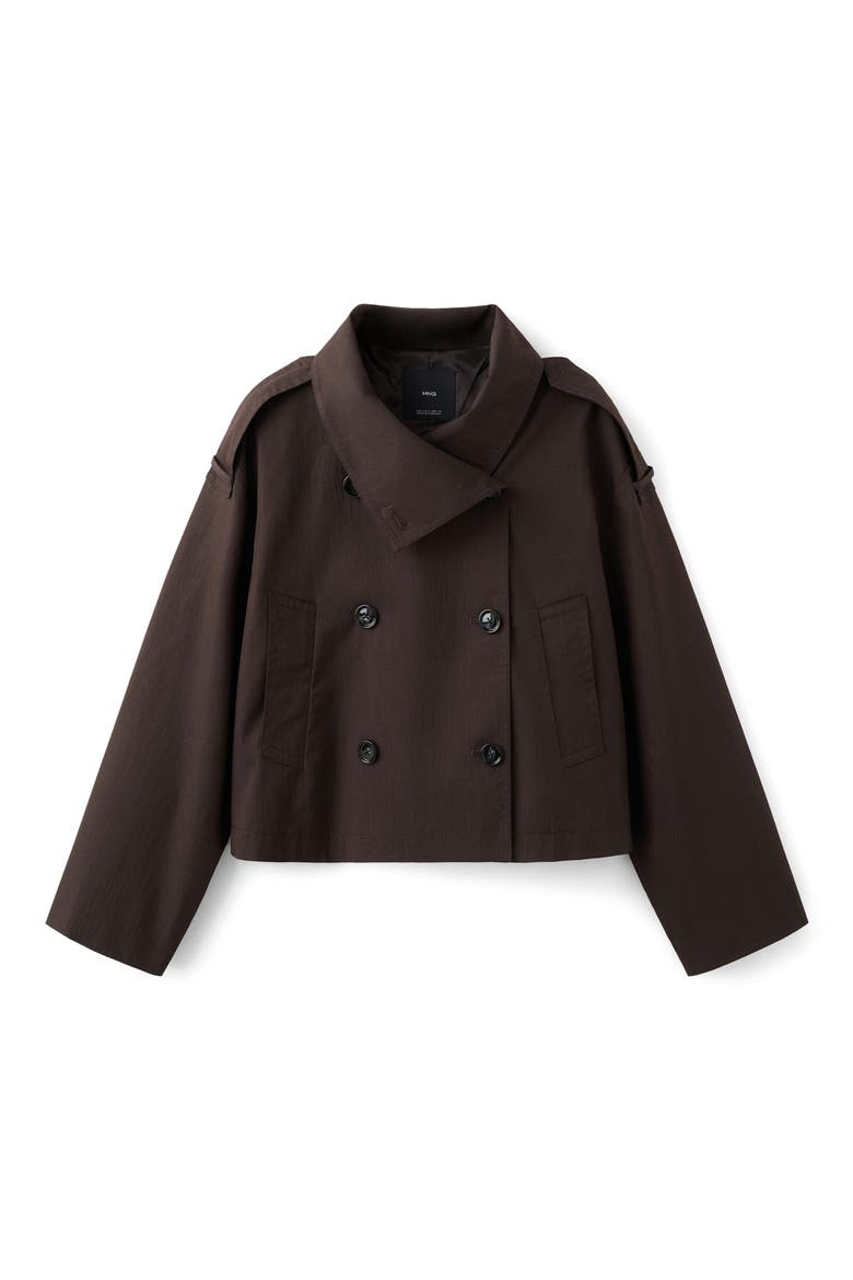 Crop Trench Jacket, Alternate, color, CHOCOLATE