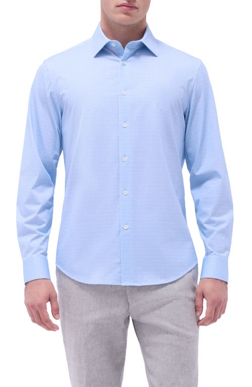 Bugatchi James Ooohcotton® Mini Check Print Button-up Shirt In Ice