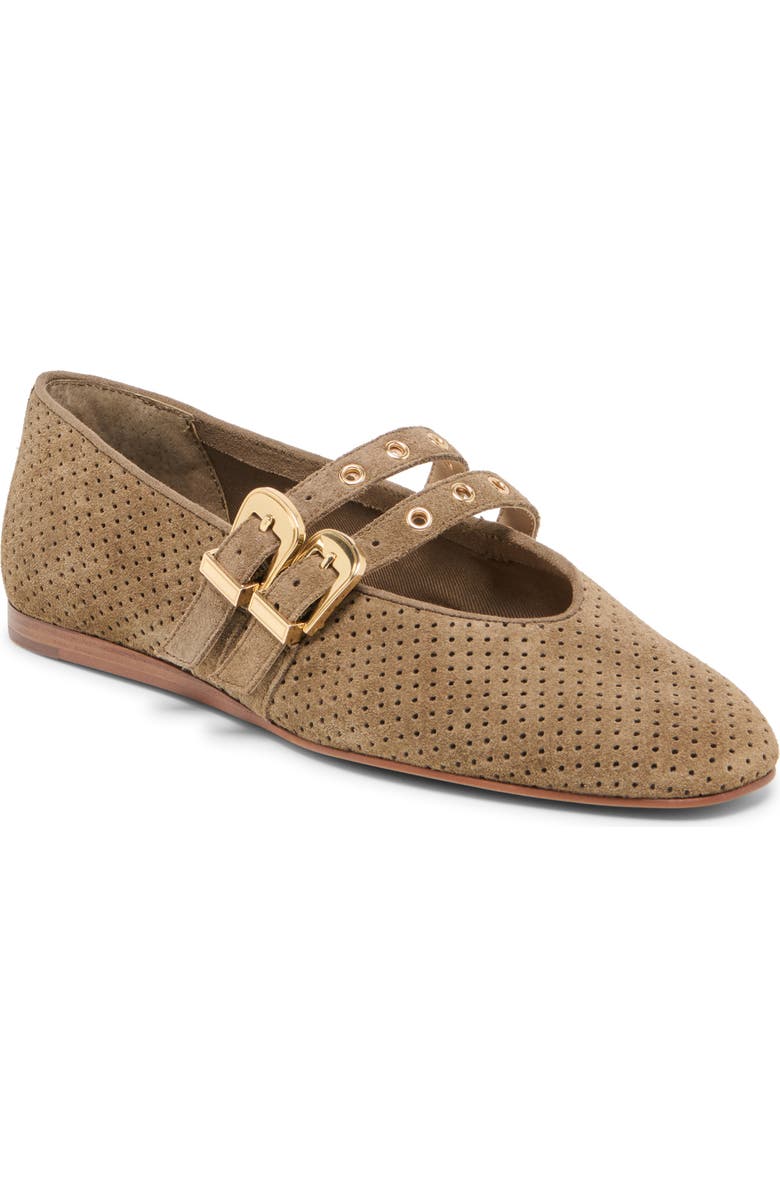 Dolce Vita Baylee Grommet Mary Jane Flat, Main, color, Olive Suede