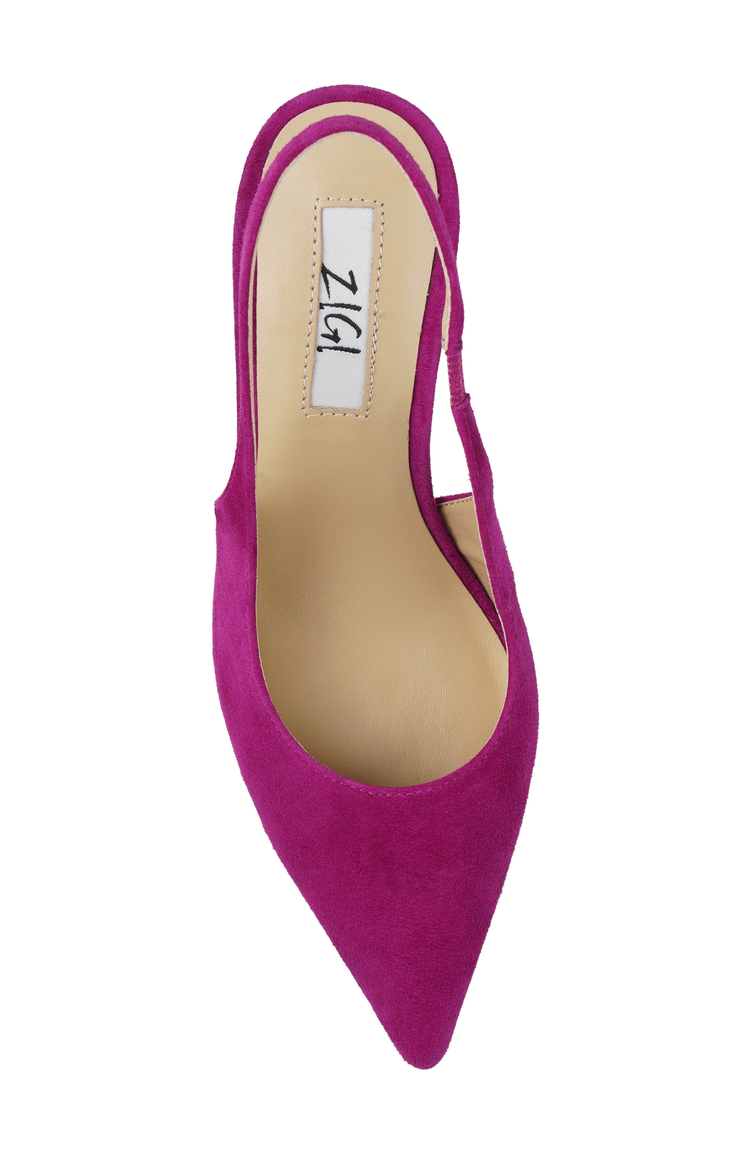 Slingback Pointed Toe Pump, Alternate, color, ORCHID SUEDE