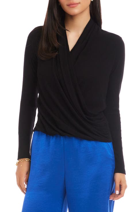Drape Crossover Rib Top