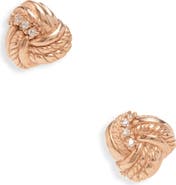 Bottega Veneta Knot Cubic Zirconia Stud Earrings