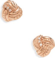 Bottega Veneta Knot Cubic Zirconia Stud Earrings