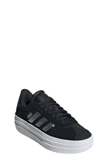 Adidas Originals Adidas Kids' Vl Court Bold Lifestyle Sneaker In Black/white/clear Pink