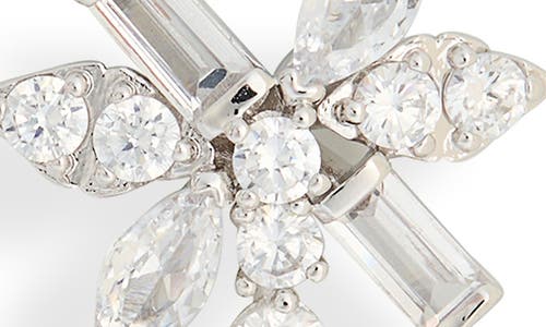 Nadri Lace Faux Pearl Drop Earrings In Silver