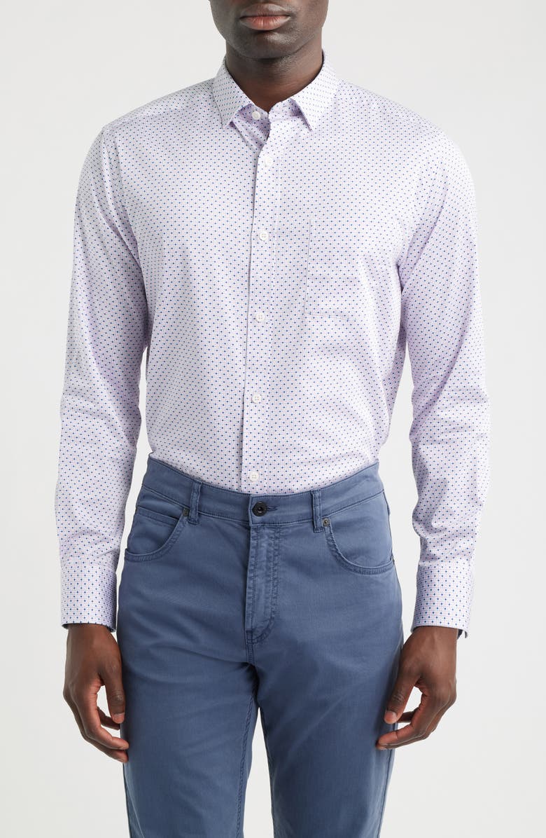 Johnston & Murphy Logan Print Button-Up Shirt, Main, color,