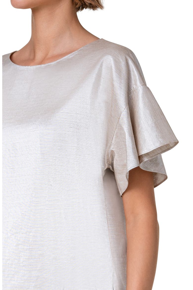 Boxy Drop Shoulder Satin Top, Alternate, color, GOLD