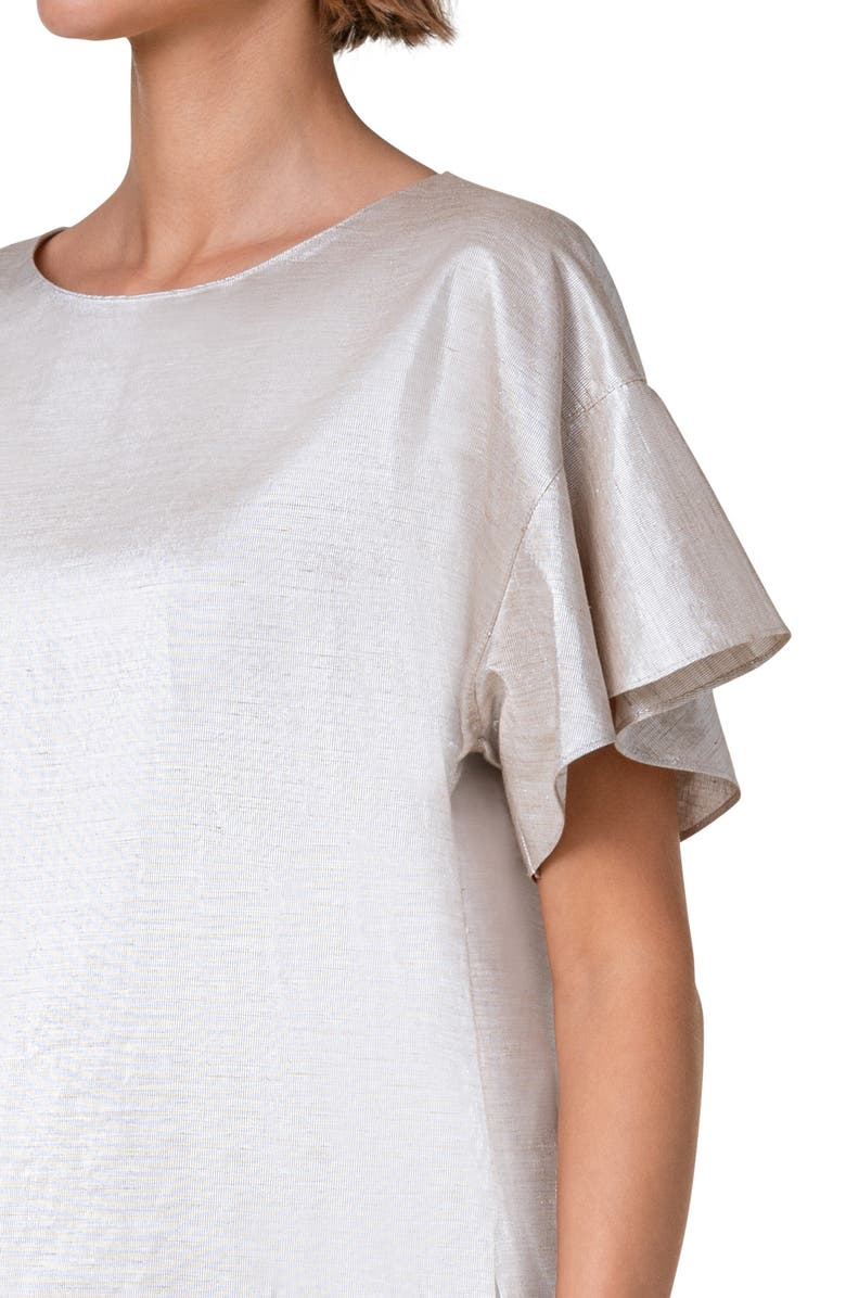 Akris punto Boxy Drop Shoulder Satin Top, Alternate, color, 