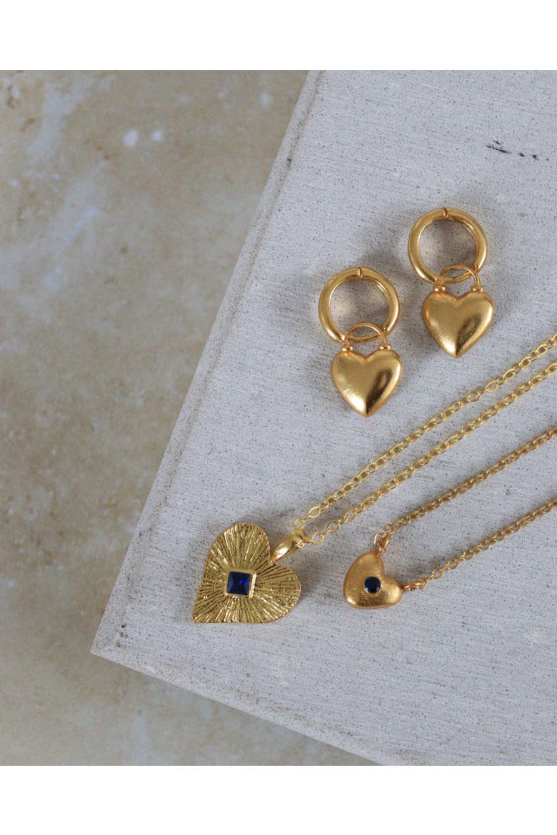 Marina Heart Pendant Necklace, Alternate, color, Brass