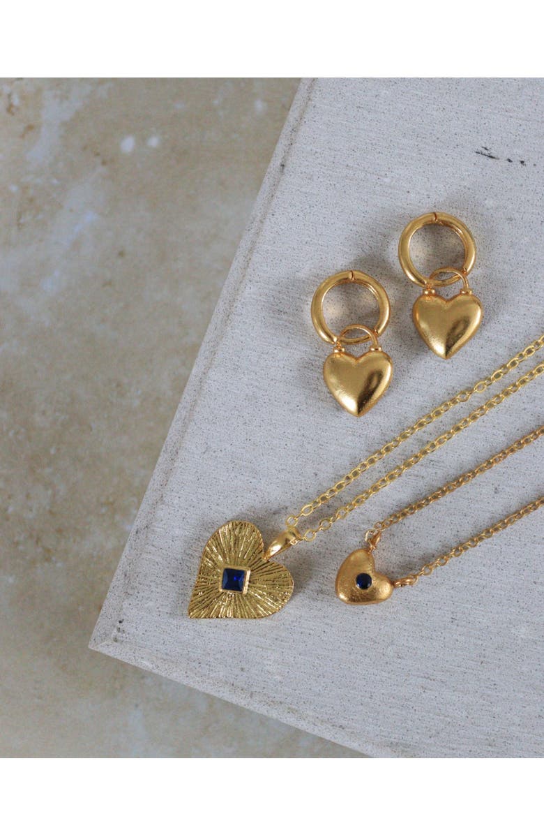 Ottoman Hands Marina Heart Pendant Necklace, Alternate, color, Brass