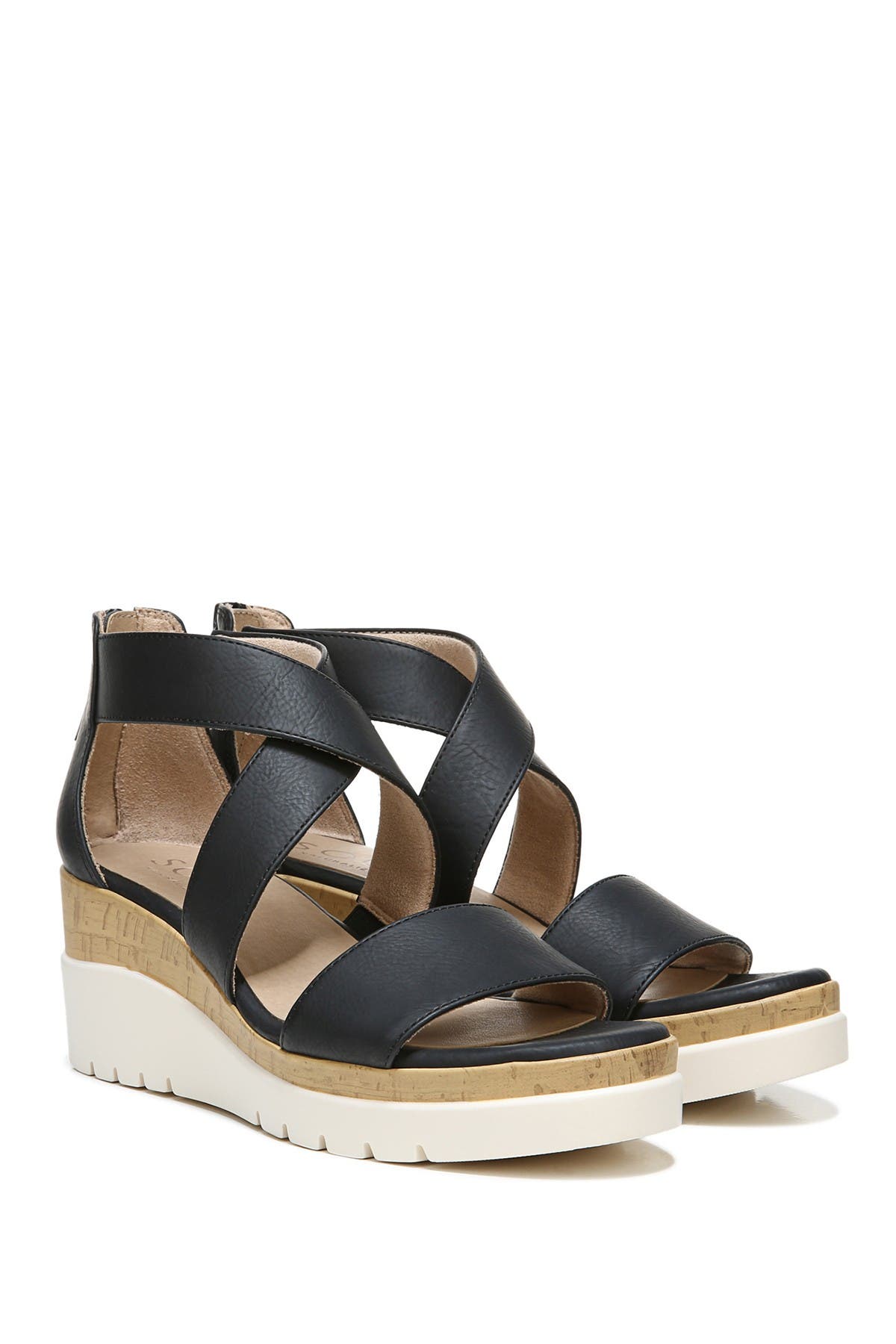 SOUL NATURALIZER Goodtimes Platform Wedge Sandal - Wide Width Available, Alternate, color, Black