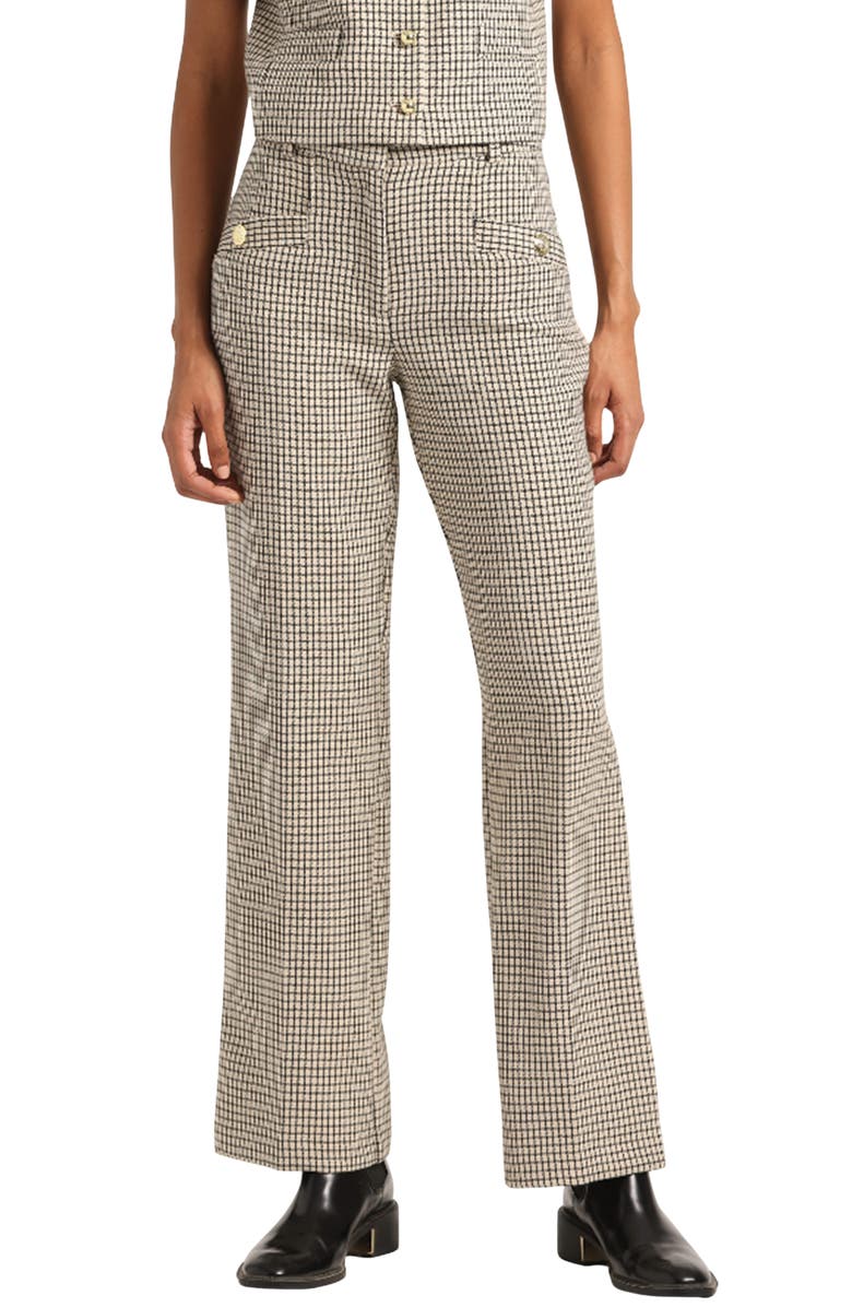 Derek Lam 10 Crosby Nell Wide Leg Pants, Main, color, Biscuit Multi