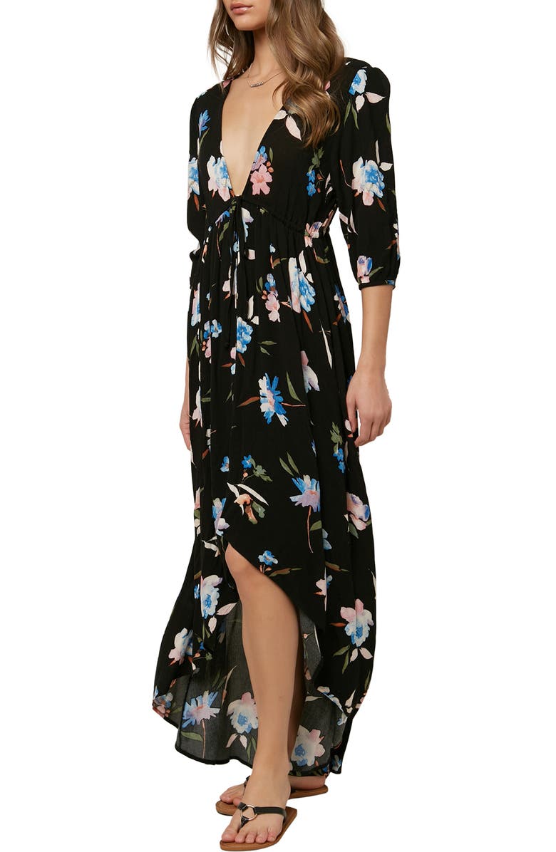 O'Neill Boyce Floral High/Low Maxi Dress, Alternate, color, 
