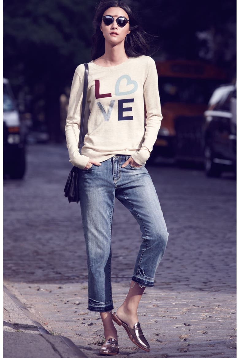 Crop Release Hem Jeans, Alternate, color, INDIGO
