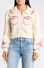 Cinq à Sept Zharia Metallic Soutache Alpaca & Wool Blend Cardigan