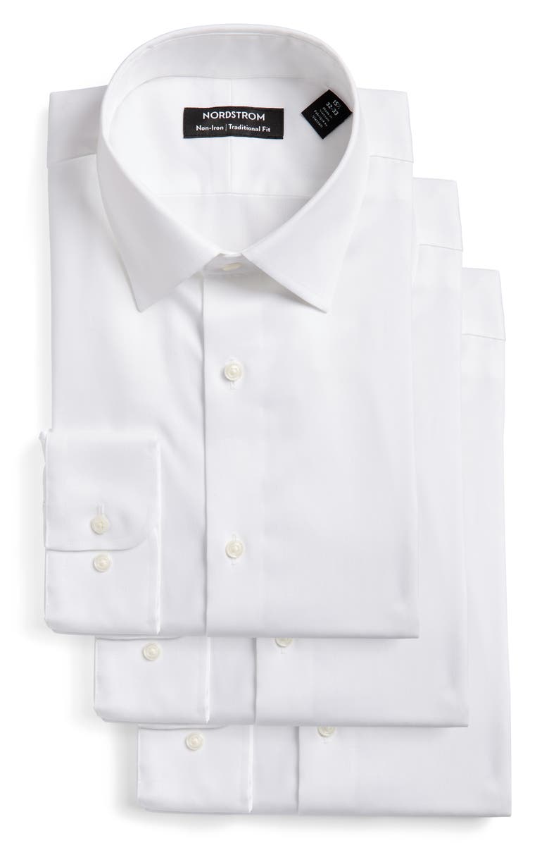 Nordstrom Traditional Fit Solid Non-Iron Dress Shirt, Alternate, color, 