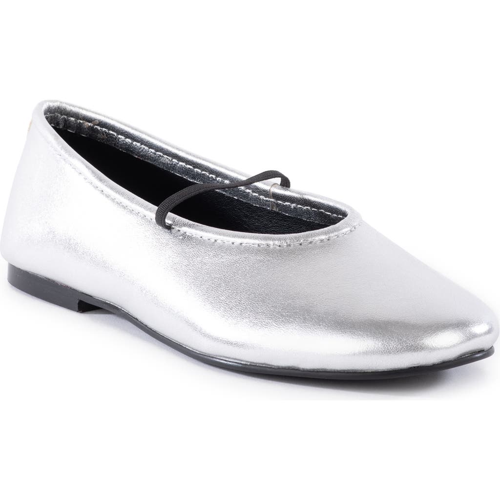 Seychelles Neon Moon Metallic Mary Jane Flat in Silver