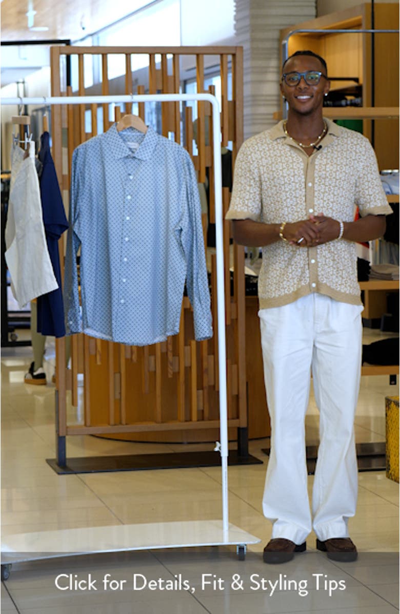 Axel Shaped Fit Stretch Cotton Button-Up Shirt, sales video thumbnail