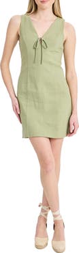 DONNA MORGAN FOR MAGGY Sleeveless Linen Blend Sheath Dress