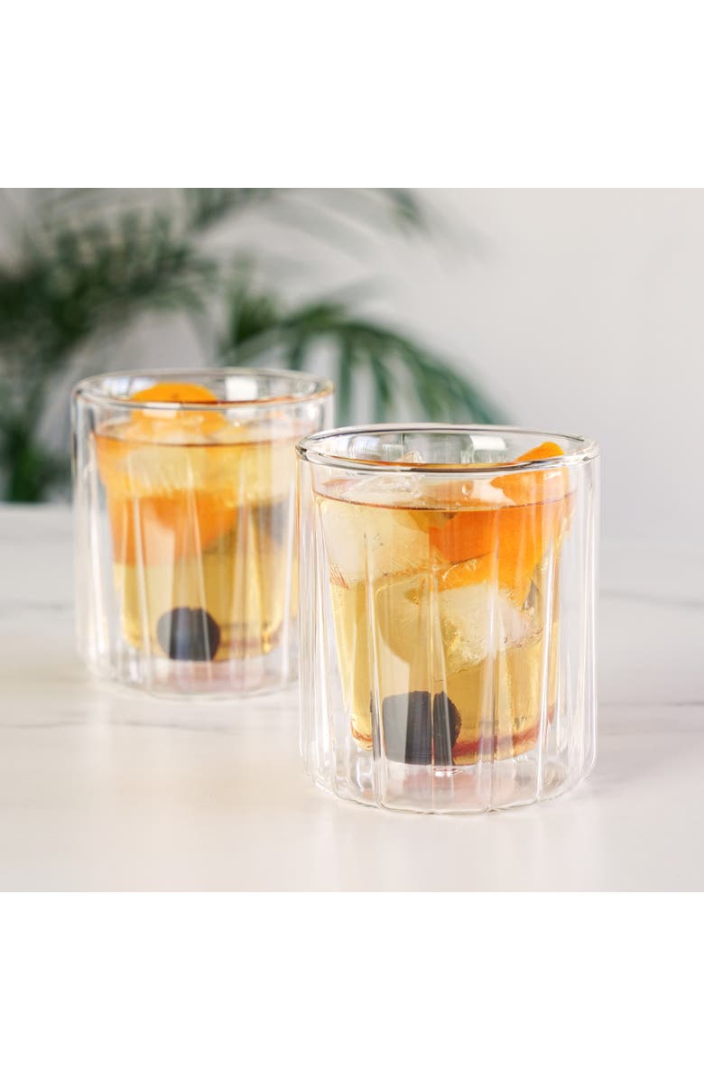 Viski Double Walled Rocks Glasses Set of 2, Alternate, color, Clear