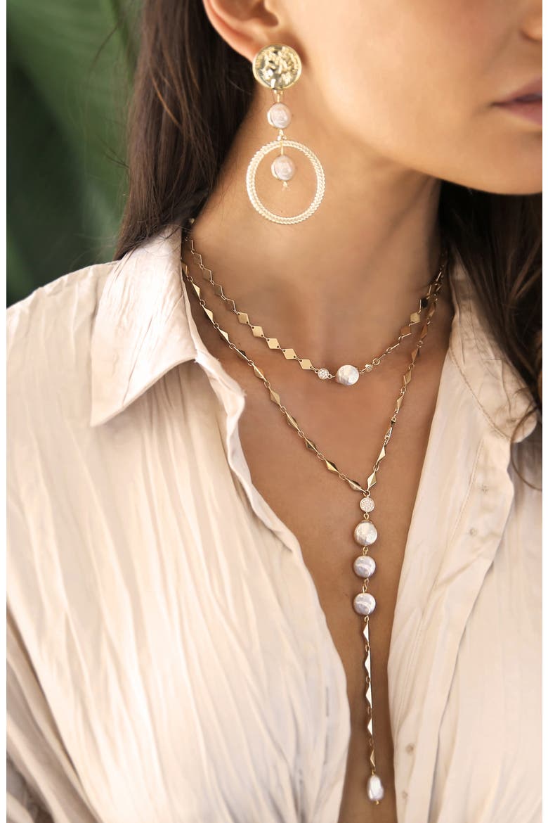 Set of 2 Pearl Necklaces, Alternate, color, GOLD
